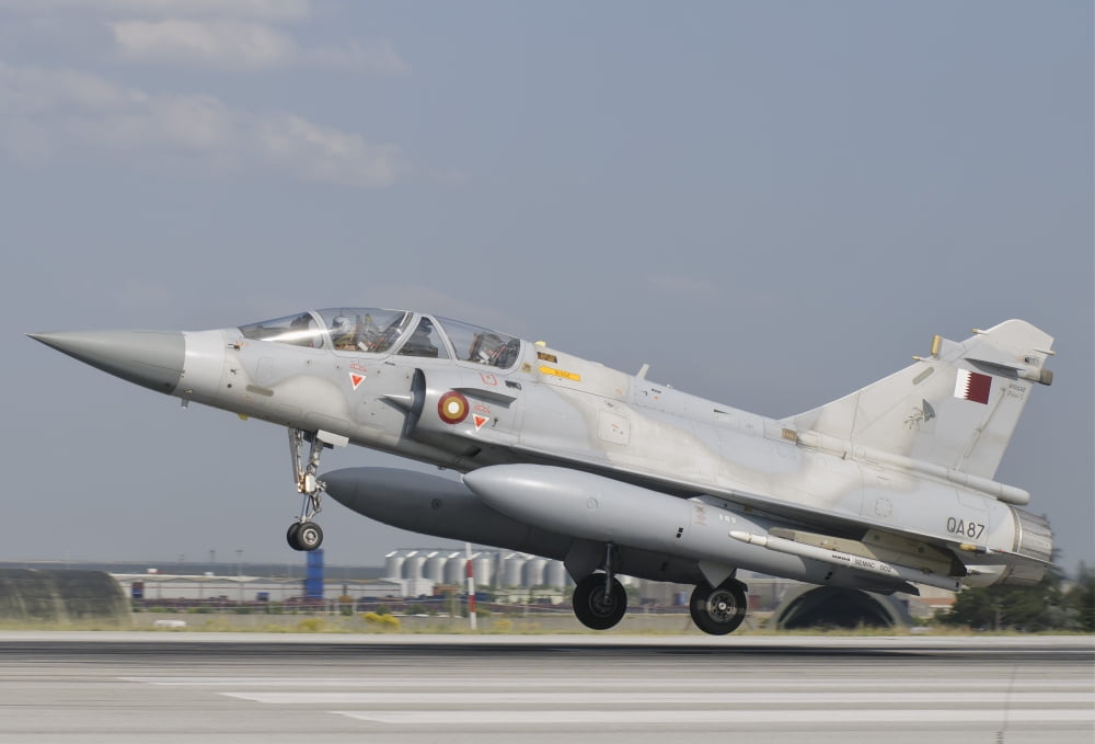 A Qatar Emiri Air Force Mirage 2000 during Exercise Anatolian Eagle Canvas Art - Giovanni CollaStocktrek Images (17 x 12)
