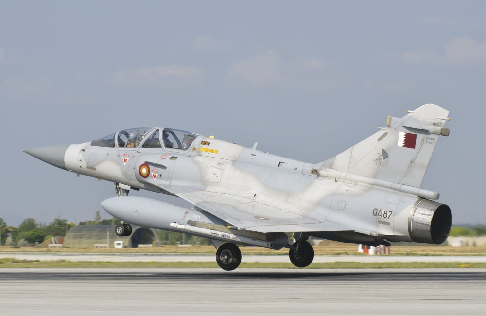 A Qatar Emiri Air Force Mirage 2000 during Exercise Anatolian Eagle Canvas Art - Giovanni CollaStocktrek Images (34 x 23)