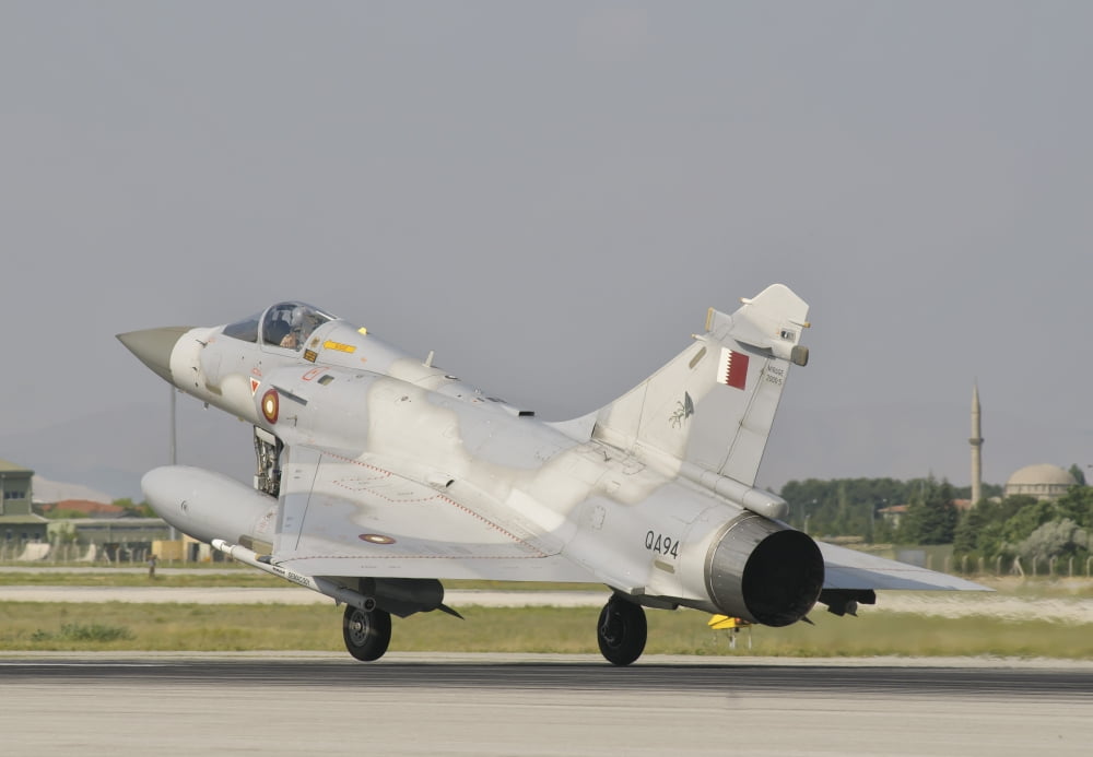 A Qatar Emiri Air Force Mirage 2000 during Exercise Anatolian Eagle Canvas Art - Giovanni CollaStocktrek Images (34 x 24)