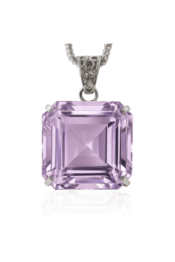 A+ Quality Certified Square 93.35 Ct Lab Created Pink Topaz Pendant Gemstone