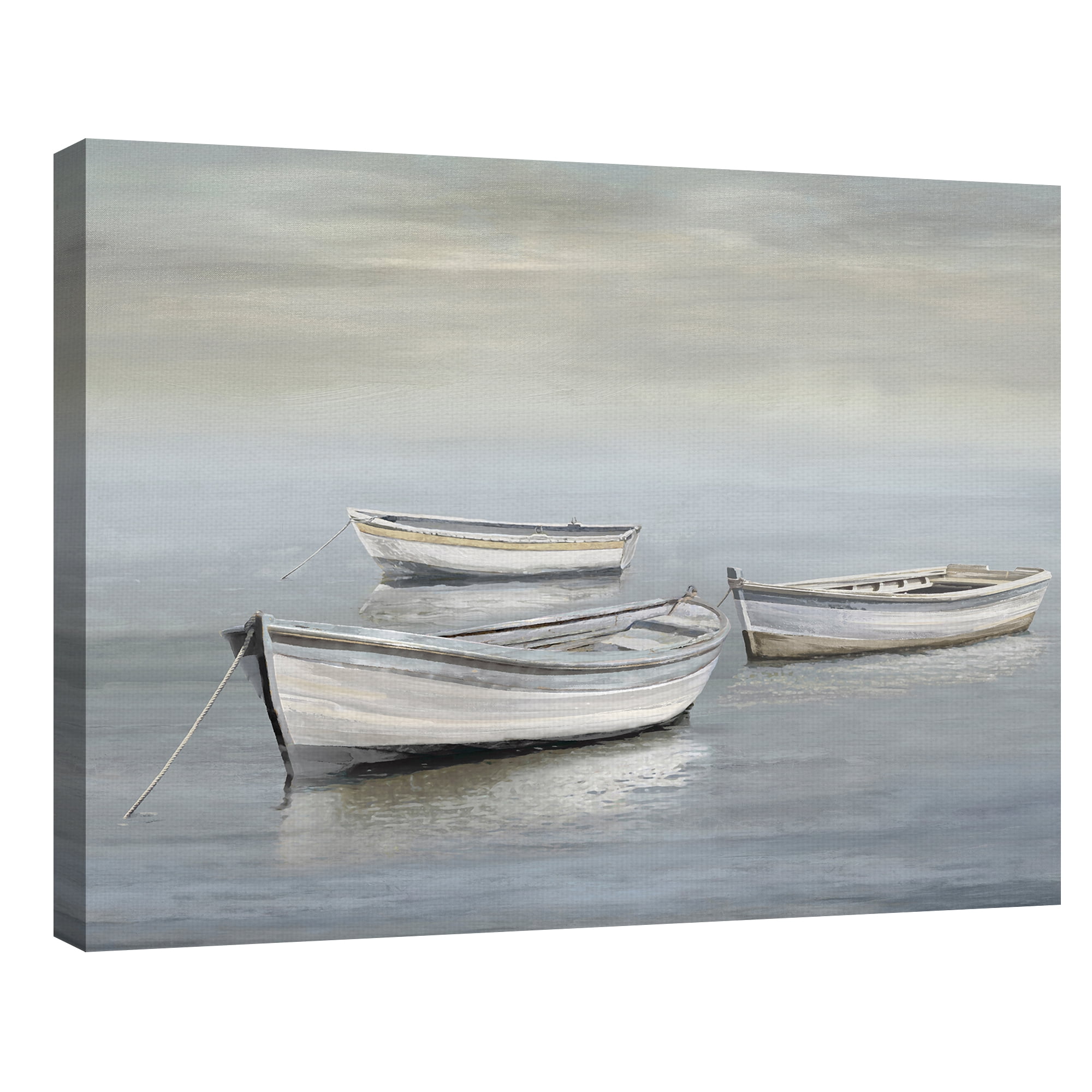 A Quiet Fleet by Mark Chandon Rowboats Canvas Art