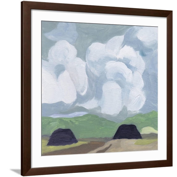 Art.com A Quiet Village II Art Print by Melissa Wang, Brown Frame Wall Art, 38" x 38"
