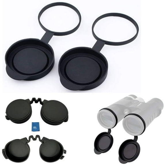 A&R Front & Rear Lens Cap Cover For Nikon PROSTAFF P7 10X42 Binoculars With Holder objective & Eyepiece 9869 91049