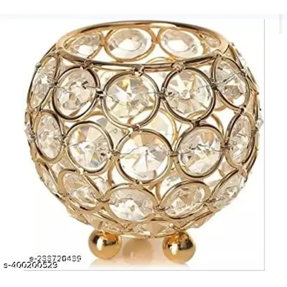 A R S ENTERPRISE METAL CRYSTAL DECORATIVE CANDLE HOLDER