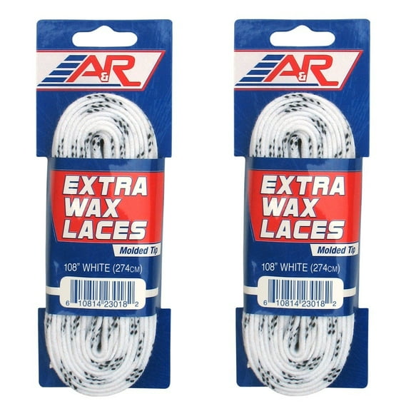 A&R Sports 2 Pair Pack EXTRA WAX Molded-Tip Hockey Skate Laces