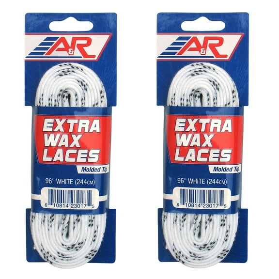A&R Sports 2 Pair Pack EXTRA WAX Molded-Tip Hockey Skate Laces