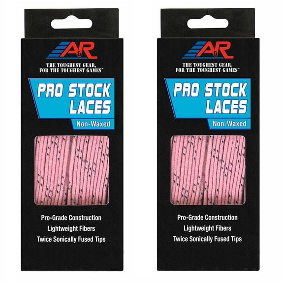 A&R Sports (2 Pair Pack) PRO-STOCK Ice Hockey NON-WAXED Skate Laces, PINK
