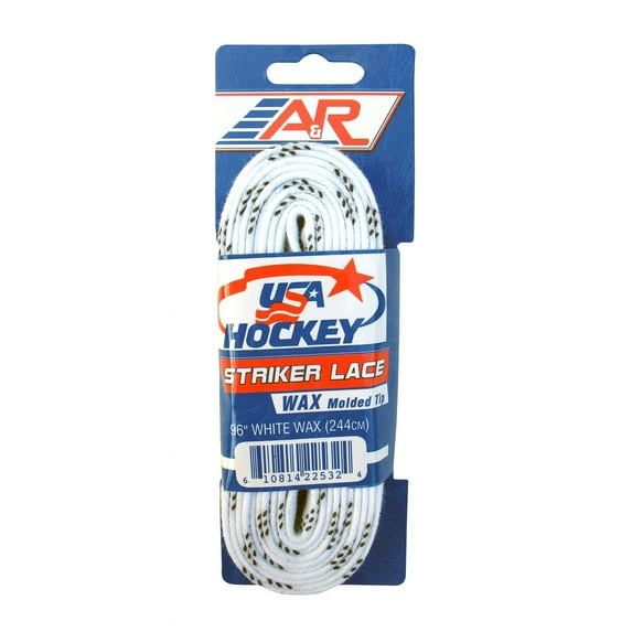 A&R Sports USA Hockey Laces, Waxed White, 96"