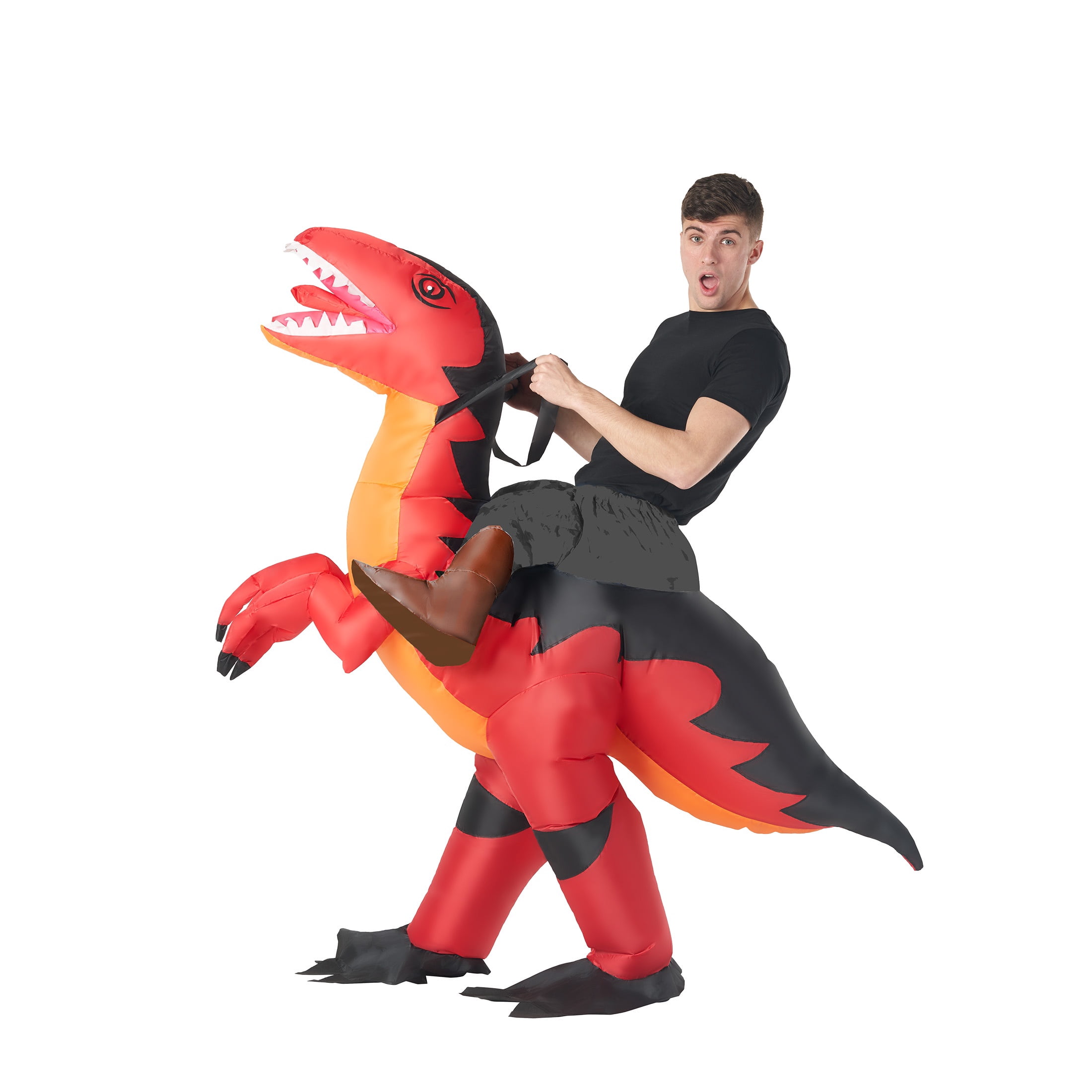 Raptor Ride On Inflatable Halloween Costume for Adults, Adult Size S-XL (28-42), by Morph Costumes
