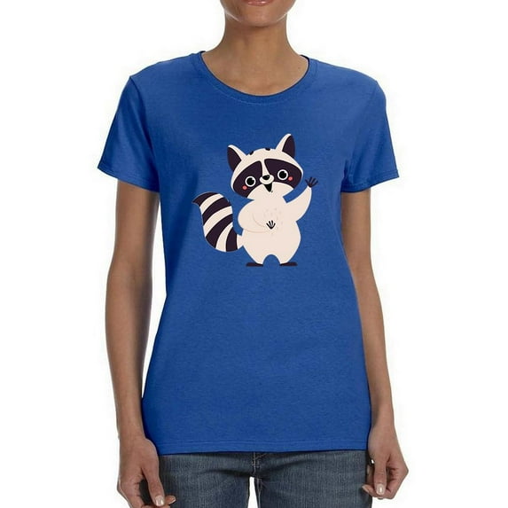 A Raccoon Greeting Shaped T-Shirt Women -Image by Shutterstock, Female Small