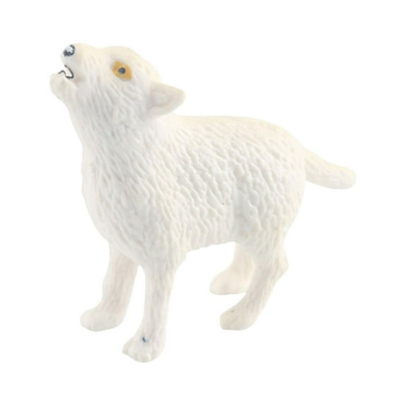 A Realistic White Wolf Animal Model Figure Toy Simulation Roaring Walking Cub Collectible Fun