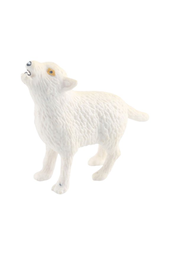 A Realistic White Wolf Animal Model Figure Toy Simulation Roaring Walking Cub Collectible Fun