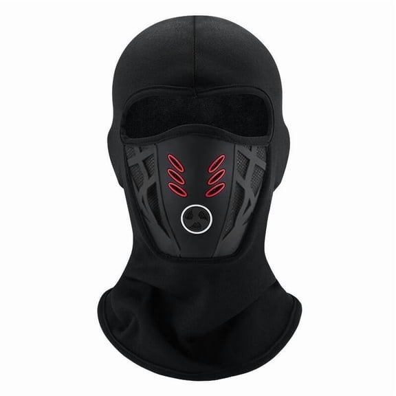 A Red And Black Winter Full Face Mask Balaclava For Motorcycle Ski Outdoor Sports Windproof Warm