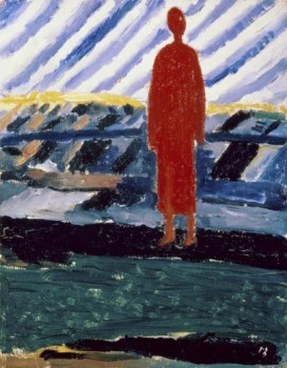 A Red Figure 1928 Kasimir Malevich (1878-1935 Russian) Russian State Museum St Petersburg Canvas Art - Kasimir Malevich (24 x 36)