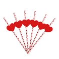 thumbnail image 1 of A Red Foil Heart Paper Drinking Straws For Valentine'S Day Party Decoration 24 Pack Wedding Birthday Supplies, 1 of 6