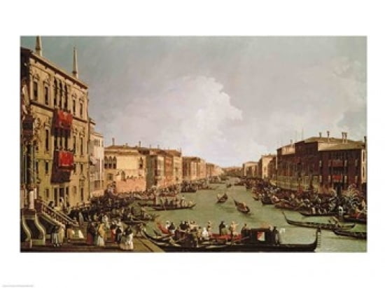 A Regatta on the Grand Canal Canvas Art - Giovanni Antonio Canaletto (36 x 24)