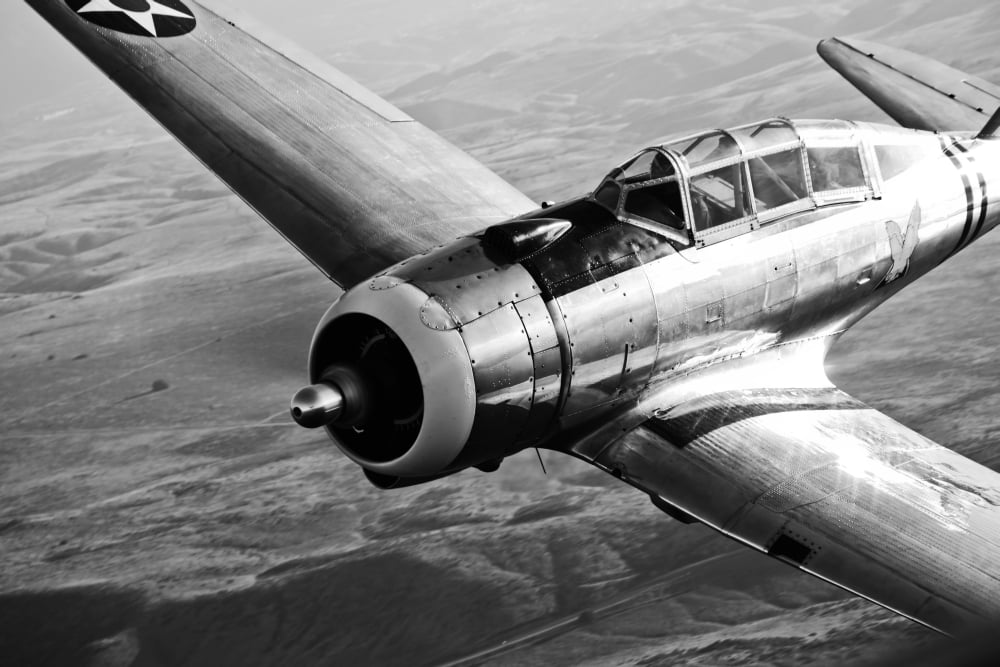 A Republic AT-12 Guardsman aircraft in flight Canvas Art - Scott GermainStocktrek Images (35 x 23)