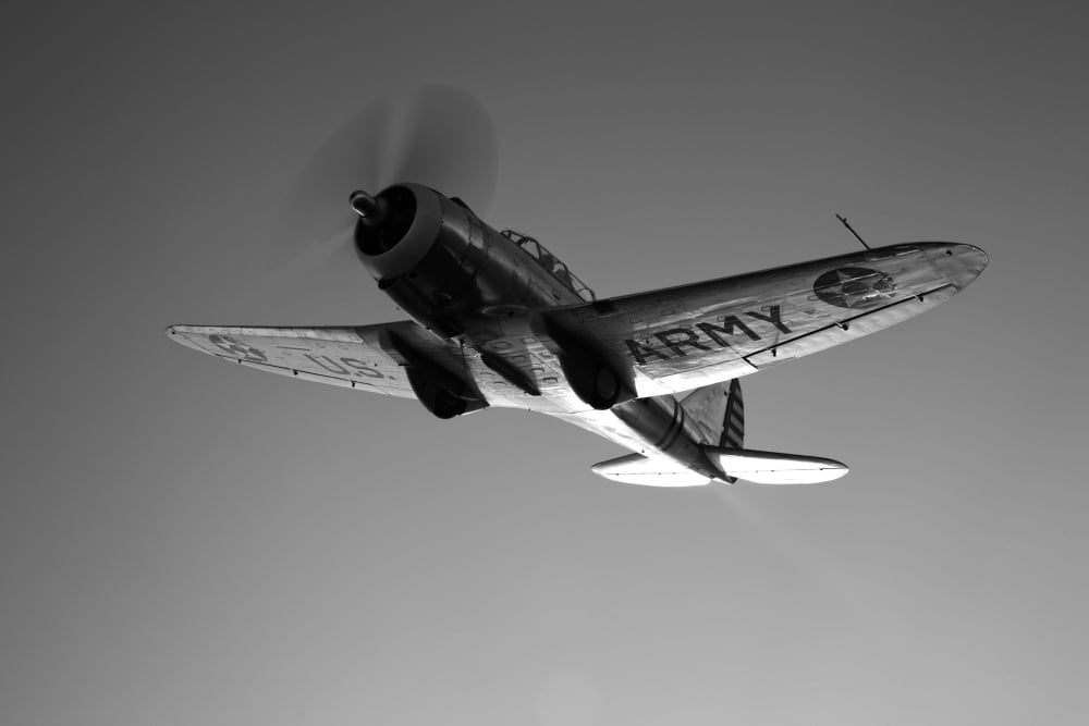 A Republic AT-12 Guardsman aircraft in flight Canvas Art - Scott GermainStocktrek Images (35 x 23)