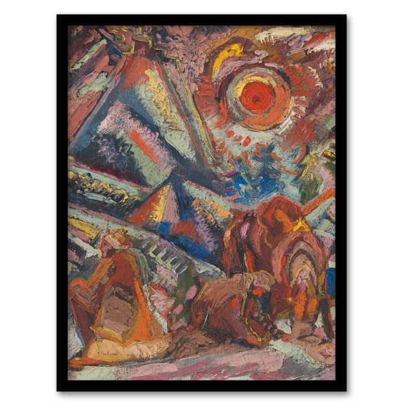 A Rest Abstract Colourful Painting Kubincan Framed Wall Art Print A4