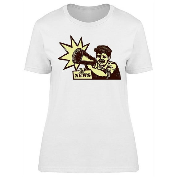 A Retro Newspaper Vendor T-Shirt Women -Image by Shutterstock, Female 3X-Large