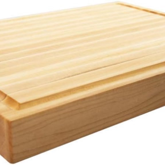 A Reversible Butcher Block That Comes with Juice Groove for Cutting Meat and Juicy Veggies Easily - Maple Chopping Board - 16x12x1.5"
