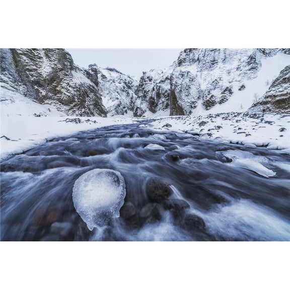 A River Flows Out of The Mountains in The Area Known As Thorsmork Southern Iceland - Iceland Poster Print - 19 x 12 in.