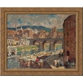 thumbnail image 1 of A River Mill Town 24x20 Gold Ornate Wood Framed Canvas Art by Robert Spencer, 1 of 2