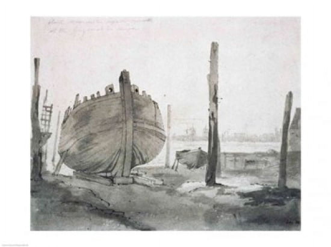 A River Scene with Vessel at Sunset Canvas Art - John Constable (24 x 18)