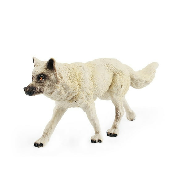 A Roaring Wolf Simulation Model Toy For Children Desktop Decor White Wolf Plastic Figure