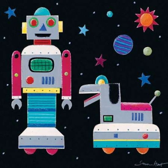 A Robot & His Dog Canvas Art - Simon Hart (24 x 24)