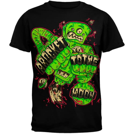 A Rocket To The Moon Men's Robot To The Moon Soft Short Sleeve T Shirt