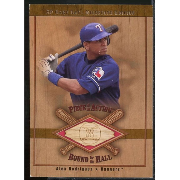 A. Rodriguez 2001 SP Game Bat Milestone Piece of Action Bound for the Hall #BAR