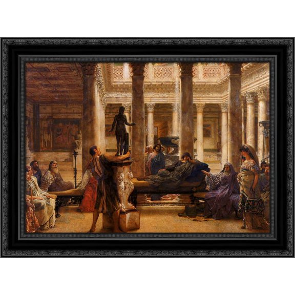 A Roman Art Lover 24x20 Black Ornate Wood Framed Canvas Art by Alma Tadema, Sir Lawrence
