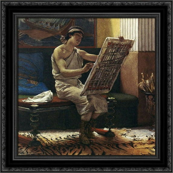 A Roman Artist 20x20 Black Ornate Wood Framed Canvas Art by Alma Tadema, Sir Lawrence