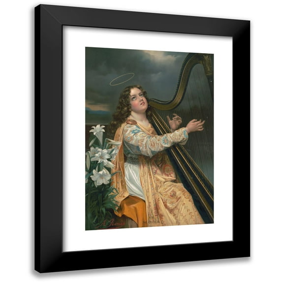A. Romes 11x14 Black Modern Framed Museum Art Print Titled - St. Cecelia (1897)