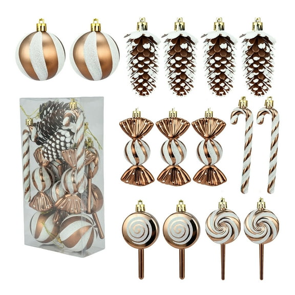 A Rose Gold Christmas Ball Ornaments Set Of 15 For Tree Decoration And Holiday Gifts