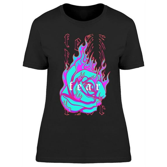 A Rose In Flames T-Shirt Women -Image by Shutterstock, Female 3X-Large