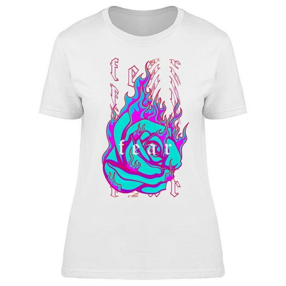 A Rose In Flames T-Shirt Women -Image by Shutterstock, Female Medium