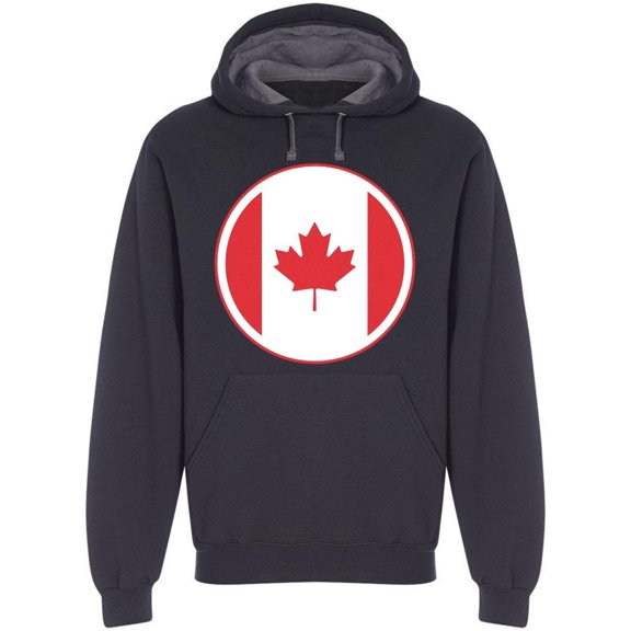 A Round Canadian Flag Hoodie Men -Image by Shutterstock, Male XX-Large