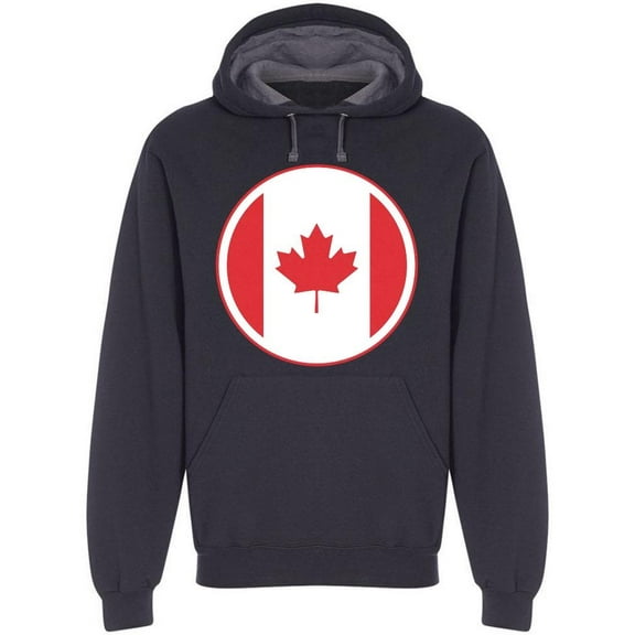 A Round Canadian Flag Hoodie Men -Image by Shutterstock, Male x-Large