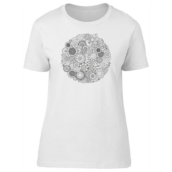 A Round Frame Made Of Flowers T-Shirt Women -Image by Shutterstock, Female Large