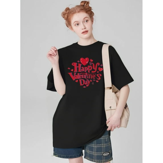A Round-Neck Printed T-Shirt, Vintage Casual Printed Top for Women.