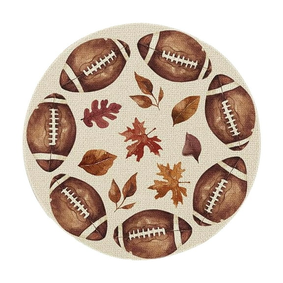 A Round Placemat For Fall, Holiday Dining, Pumpkin Floral Print, Durable Plastic, Decorative Table Mat