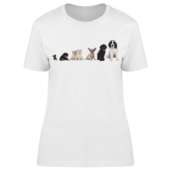 A Row Of Different Puppies T-Shirt Women -Image by Shutterstock, Female Small