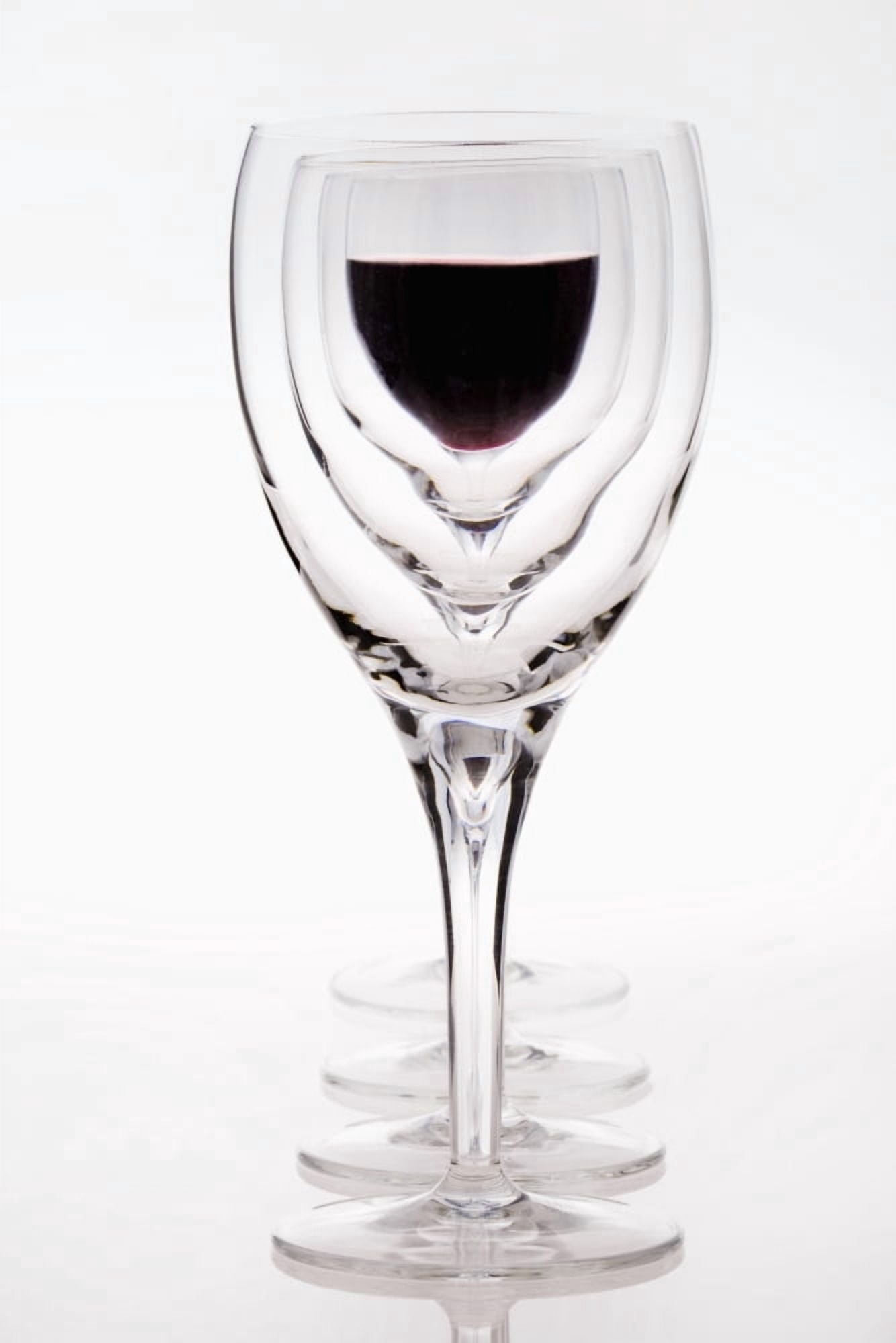A Row Of Wine Glasses With Red Wine In The Last Glass Canvas Art - Michael Interisano Design Pics (12 x 19)