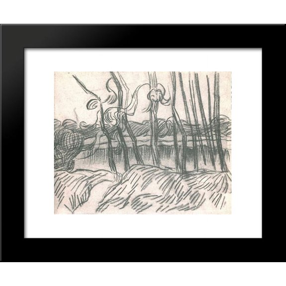 A Row of Bare Trees 20x24 Framed Art Print by Vincent van Gogh