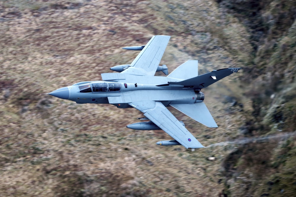 A Royal Air Force Tornado GR4 during low fly training in North Wales Canvas Art - Andrew ChittockStocktrek Images (17 x 12)