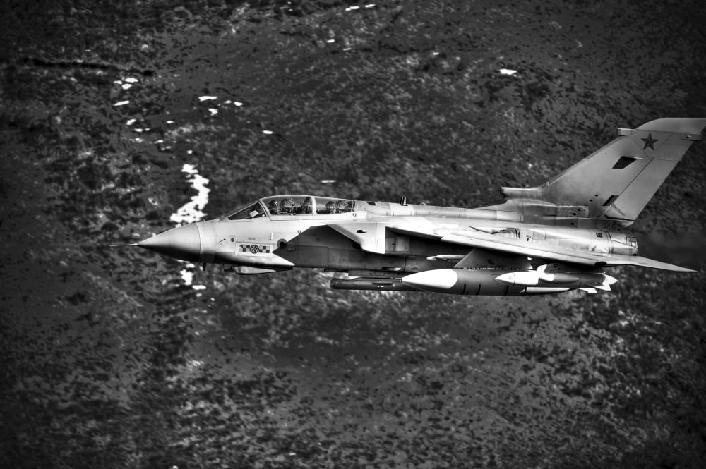A Royal Air Force Tornado GR4 during low fly training in North Wales Canvas Art - Andrew ChittockStocktrek Images (17 x 12)
