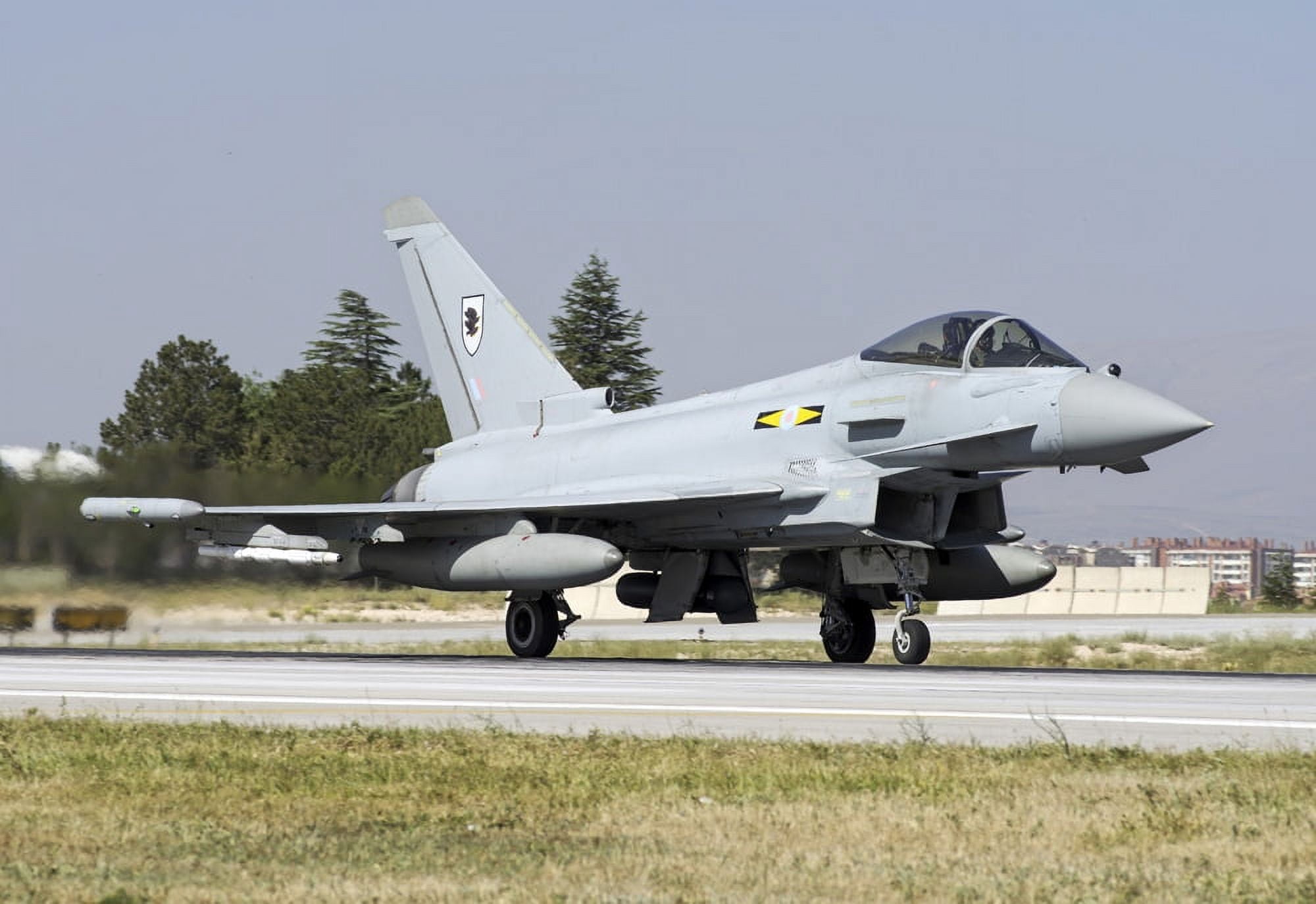 A Royal Air Force Typhoon FGR4 taxiing on the runway Canvas Art - Daniele FaccioliStocktrek Images (17 x 12)