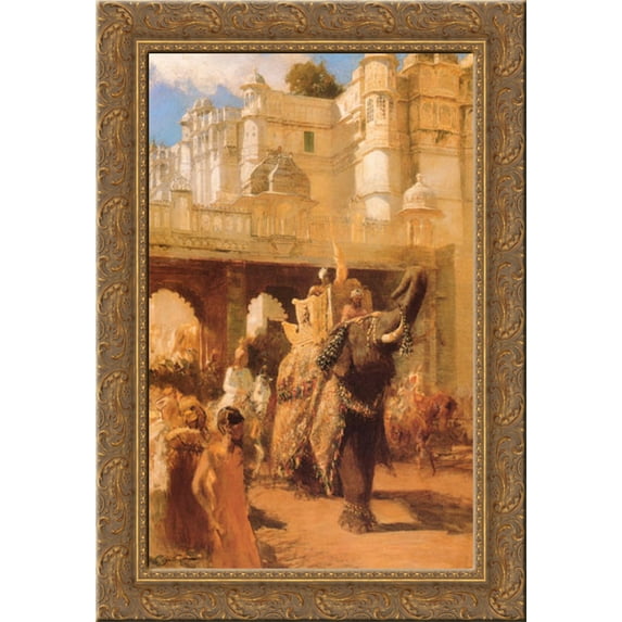 A Royal Procession 18x24 Gold Ornate Wood Framed Canvas Art by Weeks, Edwin Lord
